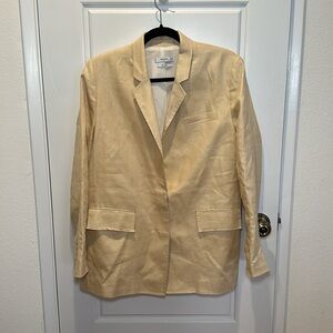 Mango Oversized Linen Blazer